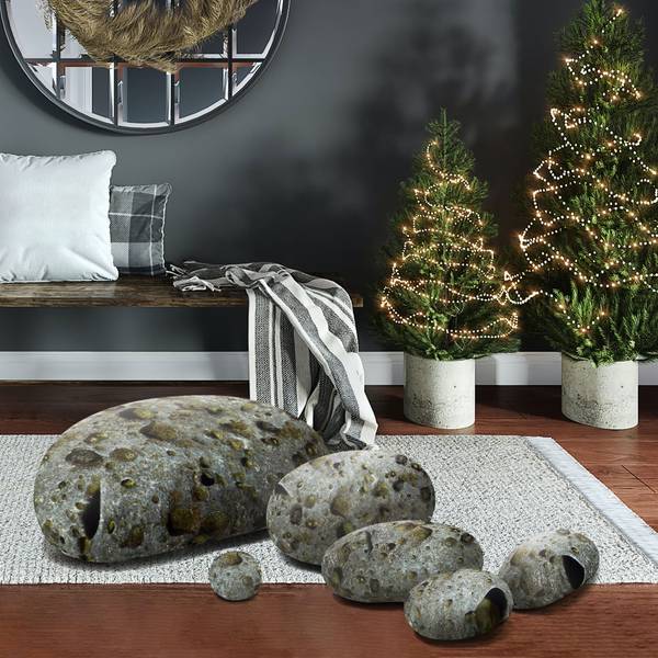 Dekokissen SPACE 7er Set Grau - Textil - 20 x 15 x 40 cm