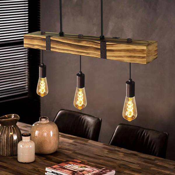 Hanglamp Gilbert II met 3 lichtbronnen bruin - metaal - 25 x 150 x 61 cm