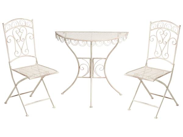 Gartenset JUINA 3-tlg Beige - Metall - 36 x 95 x 36 cm