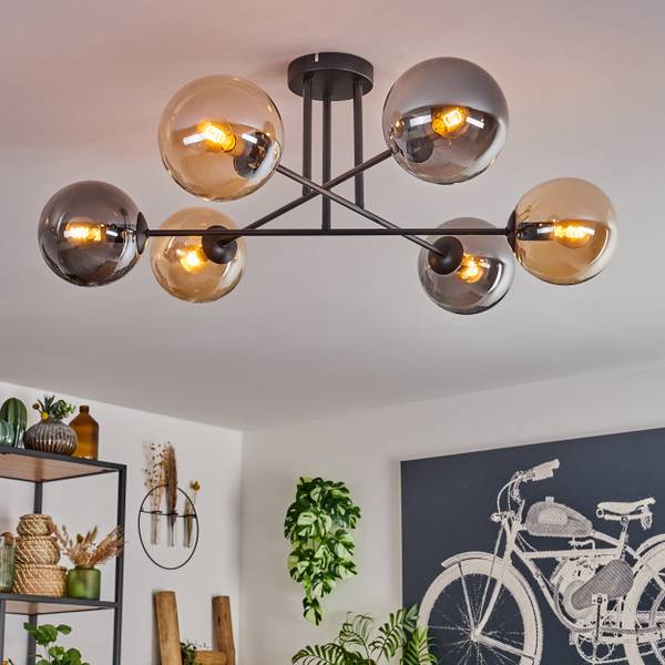 Deckenleuchte Fossobiubo Braun - Grau - Aluminium - Klarglas - 70 x 29 x 70 cm