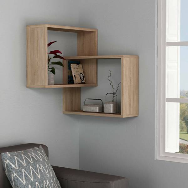 Étagère murale Alniyat Marron - Bois manufacturé - 68 x 68 x 60 cm