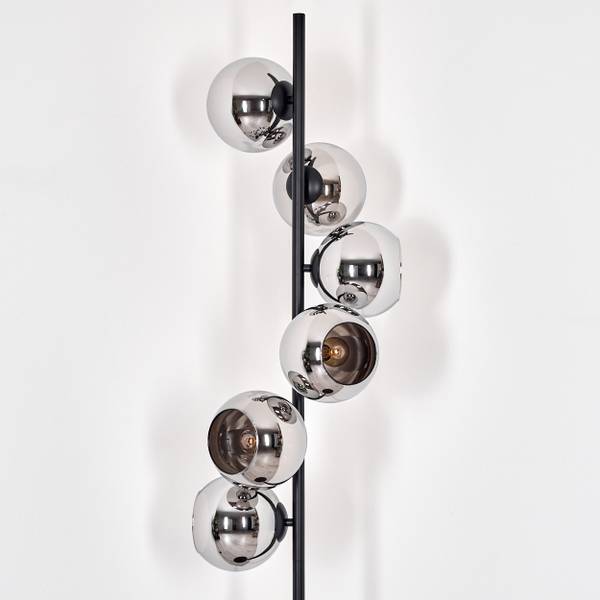 Stehlampe Recanati Grau - Silber - Metall - 17 x 160 x 83 cm