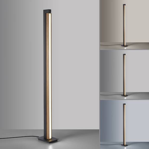 LED Stehleuchte PURE Lines Floor Braun - Metall - 16 x 156 x 22 cm