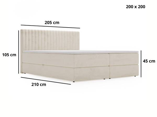 Boxspringbett MARBELLA Braun - Liegefläche Breite: 200 cm