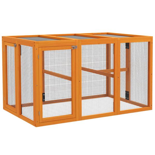 Hühnerstall D51-421V00OG Orange - Massivholz - 85 x 81 x 140 cm