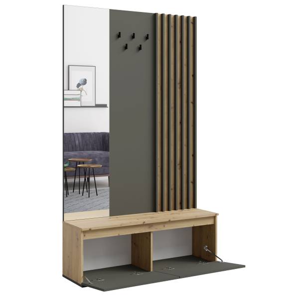 Armoires vestiaires CORRIDI Marron - Gris - Bois manufacturé - 120 x 202 x 34 cm