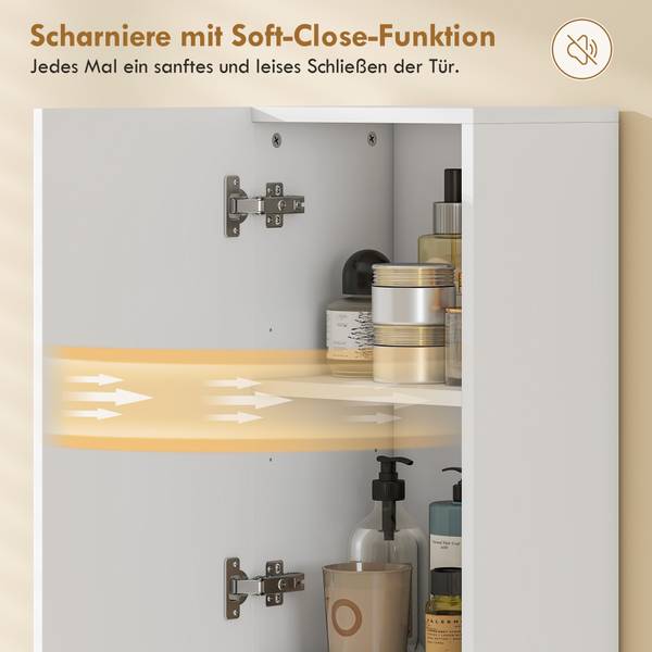Badezimmerschrank 834-933V90WT Weiß - Holzwerkstoff - 24 x 140 x 30 cm
