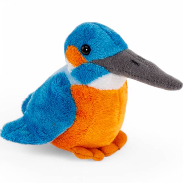 Kuscheltier Eisvogel Orange - Kunstfell - 7 x 13 x 15 cm