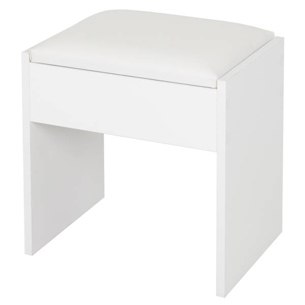 Schminktisch mit Hocker YORK Weiß - Holzwerkstoff - 40 x 140 x 108 cm