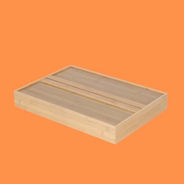 Range-couverts extensible en bambou Marron - Bambou - Bois manufacturé - 50 x 7 x 48 cm