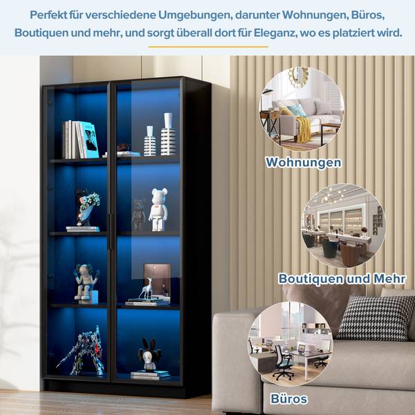 Vitrinenschrank Ourea Ⅱ Tiefe: 80 cm