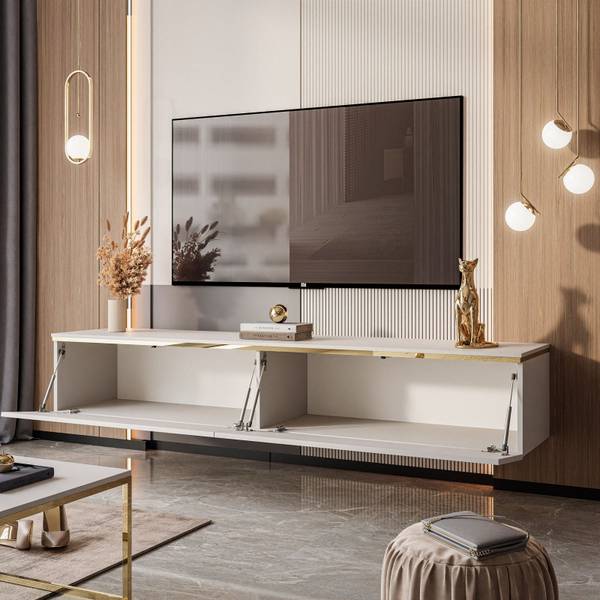 RTV-Schrank AURORA Hängend Beige - Holzwerkstoff - 180 x 32 x 40 cm