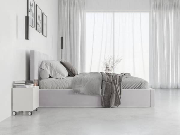 Polsterbett HILTON Hellgrau - 151 x 80 cm