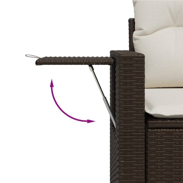 Garten-Lounge-Set 3036778-1 7-teilig Braun - Weiß - Polyrattan - 62 x 69 x 62 cm