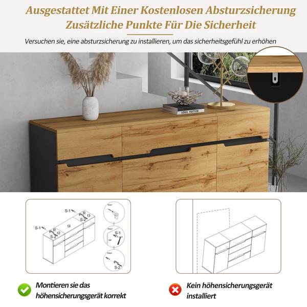 Sideboards Moonbow Braun - Holzwerkstoff - 160 x 80 x 40 cm
