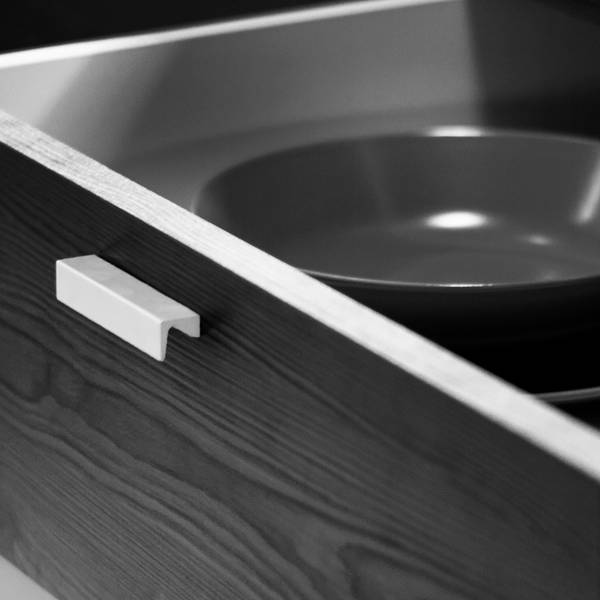 Möbelgriff Glasgow Grau - Metall - 2 x 2 x 8 cm