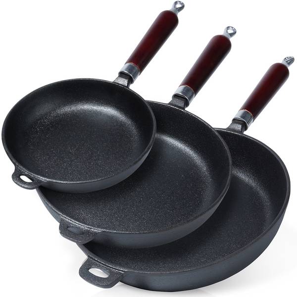 Pfannenset 3er Set 392 Schwarz - Metall - 29 x 6 x 52 cm