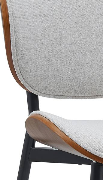 Esszimmerstuhl Enid 2er Set Creme - Walnuss Dekor - 2er Set - Textil