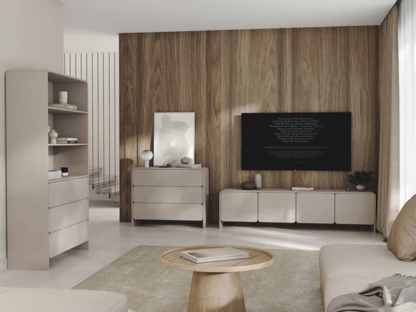 Staande kast LUMMO grijs - melamine - 100 x 200 x 39 cm