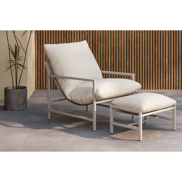 Loungesessel Corso Beige - Metall - 67 x 68 x 128 cm