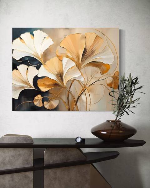 Wandbild boho blätter natur 60 x 40 cm