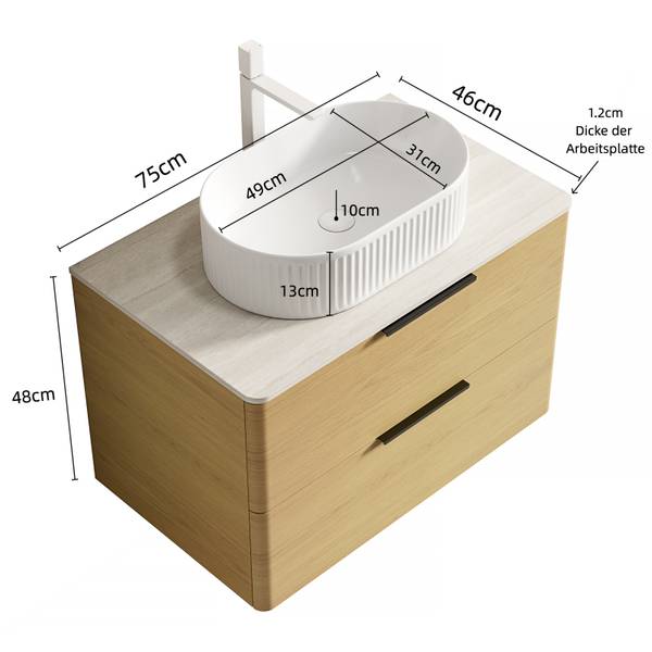 Waschtisch CB82 Tiefe: 75 cm