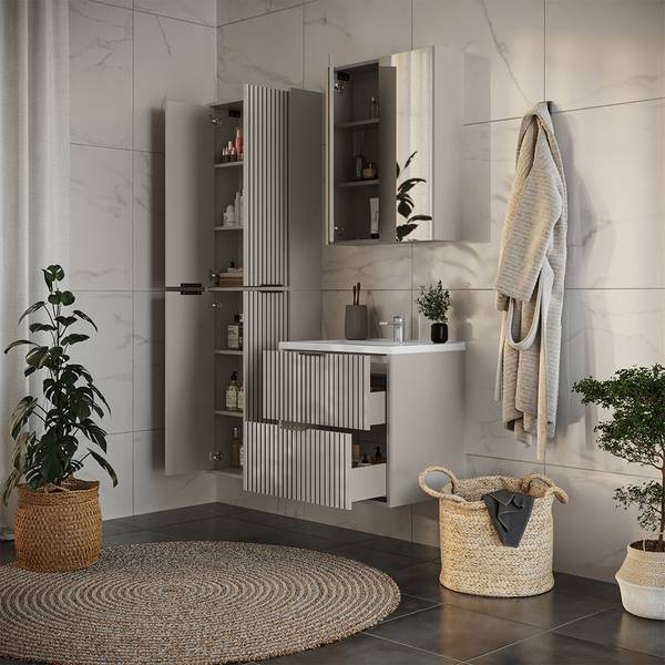 Meubles bain Ruford 59634 lot de 4 Beige - Acier - 60 x 57 x 45 cm