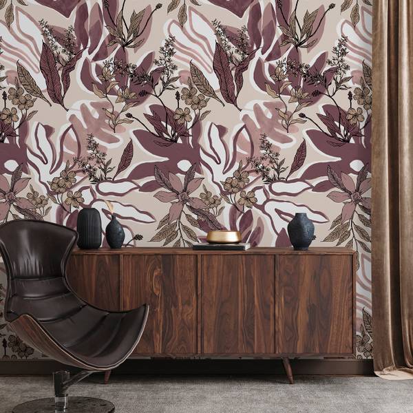 Panorama-Tapete  Aquatic Flowers Altrosa