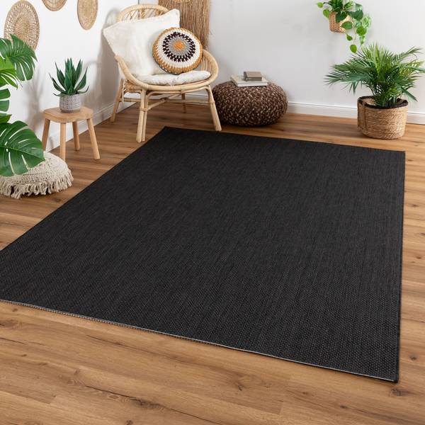 Outdoorteppich Melbu Grau - Polypropylen - 140 x 200 cm