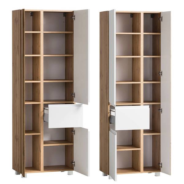 Badmöbel-Set VASTO-03-44 3er-Set Weiß - Spiegelglas - 165 x 200 x 35 cm