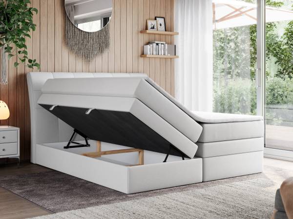 Boxspringbett GOLD 10 KING Weiß - Breite: 180 cm - H4