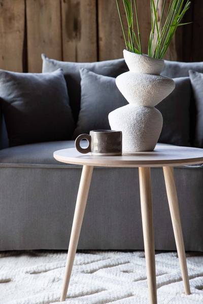 Salontafel Askim wit - deels massief hout - 48 x 48 x 48 cm