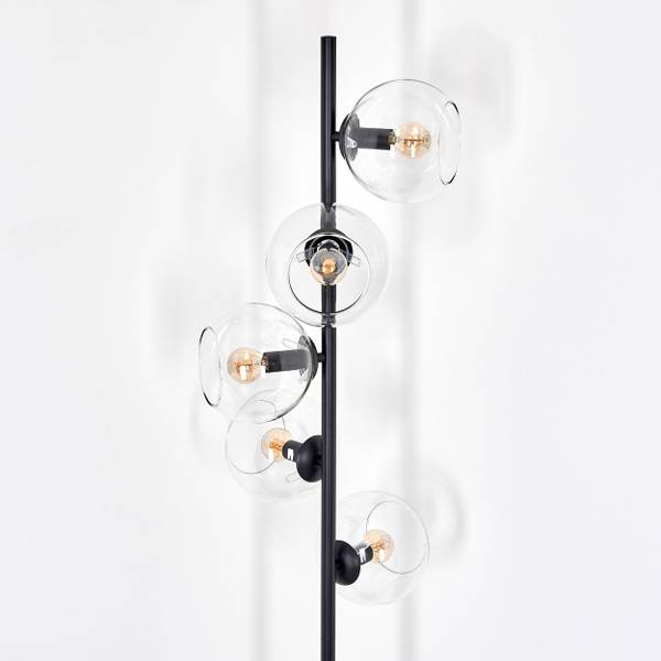 Stehlampe Cesaro Aluminium - Klarglas - 31 x 160 x 31 cm