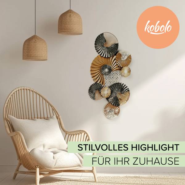 Metallbild SHELL Gold - Metall - 5 x 48 x 90 cm