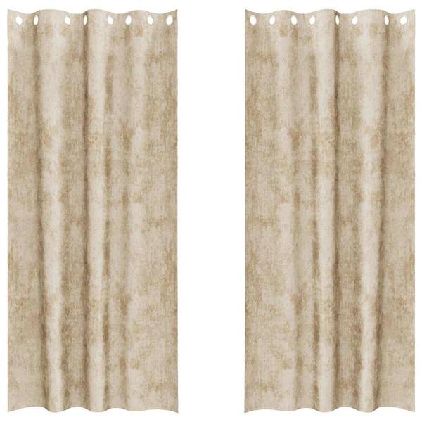 Velvet Gordijnen 3044629-2 crèmekleurig - Diepte: 260 cm
