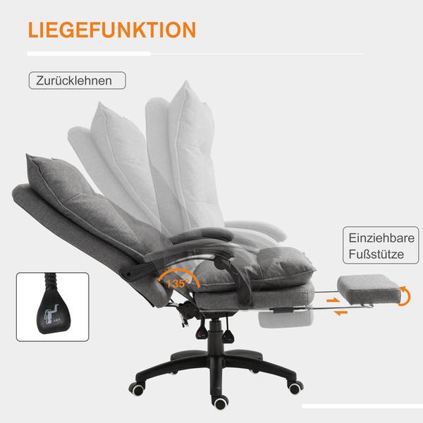 Bürostuhl mit Massagefunktion 921-232GY Glas Grau