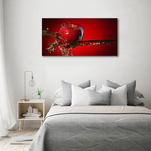 Glasbild Apfel Wasser Küche 140 x 70 cm