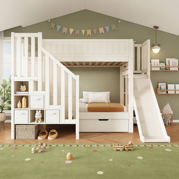 Etagenbett LucyFuny Ⅰ Weiß - Holzwerkstoff - 166 x 162 x 245 cm