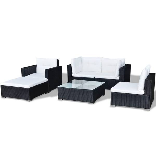 Garten-Lounge-Set 42102 (6-teilig) Schwarz - Polyester - 74 x 31 x 74 cm
