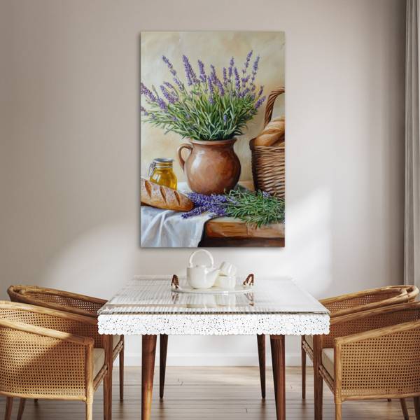 LEINWANDBILD Lavendel Violett - Textil - 80 x 120 x 2 cm