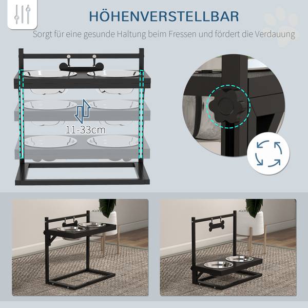Futterschüssel D08-057V00BK Braun - Metall - 22 x 39 x 41 cm