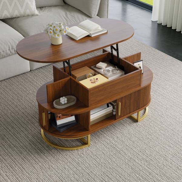 Couchtisch Hermes Ⅷ Braun - Holzwerkstoff - 100 x 64 x 50 cm