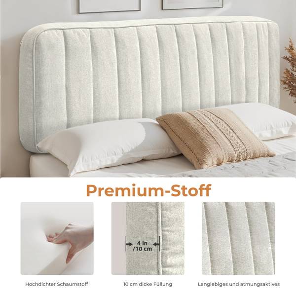 Kopfteil NORDIC Beige - Textil - 10 x 60 x 100 cm