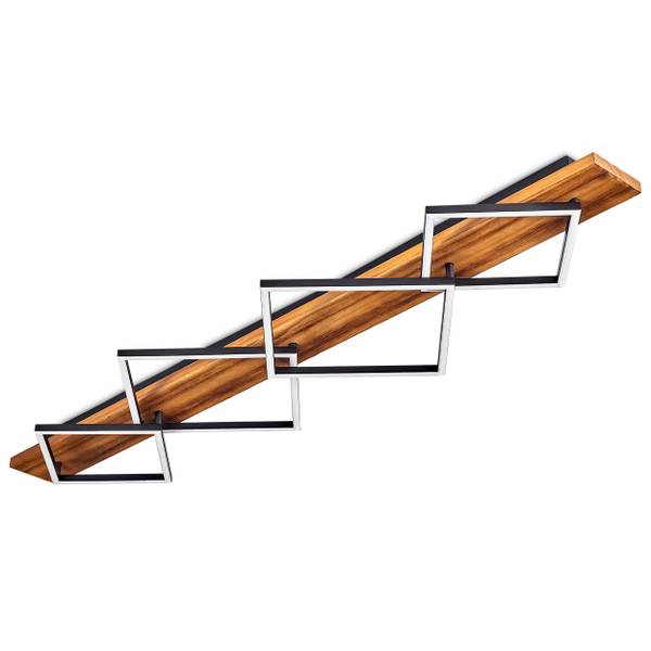 Deckenleuchte Palermo Schwarz - Weiß - Aluminium - PVC - 41 x 12 x 135 cm