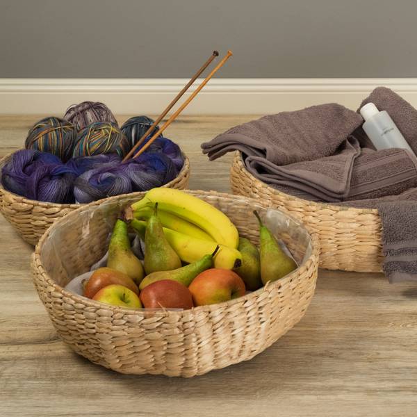 Korb-Set Elva 3-teilig Braun - Naturfaser - 40 x 12 x 40 cm