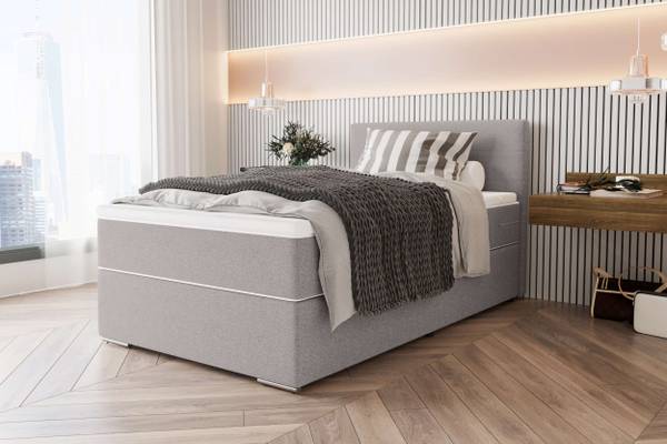 Boxspringbett Phönix Mini Hellgrau - Liegefläche Breite: 100 cm