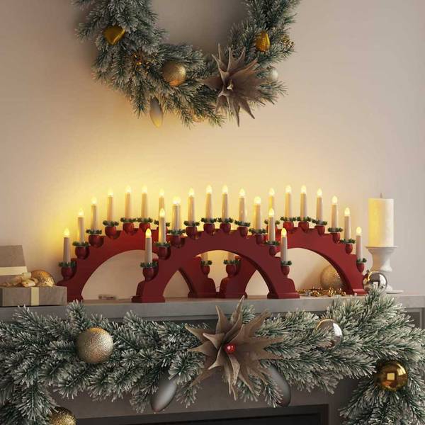 Weihnachtskerzenbog 3700000175 3er Set Rot