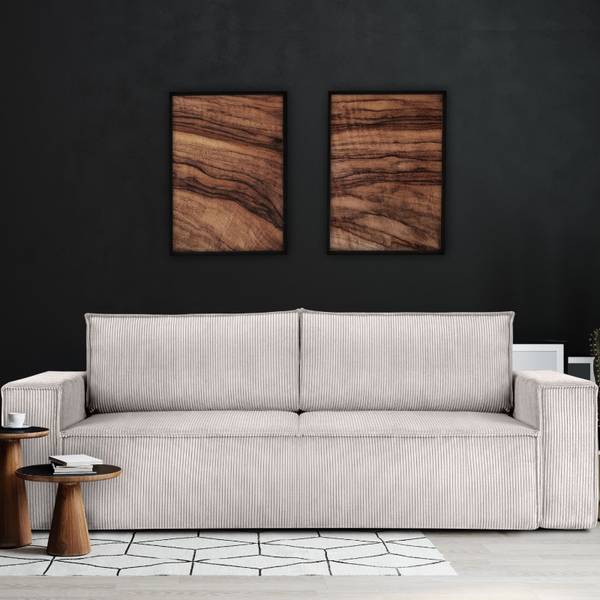 Bank NAPI (3 zitsbank) crèmewit - Breedte: 244 cm