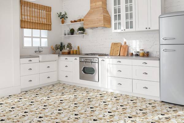 Zelfklevende Tegels Pello set van 9 grijs - polyester-PVC - 30 x 30 x 1 cm