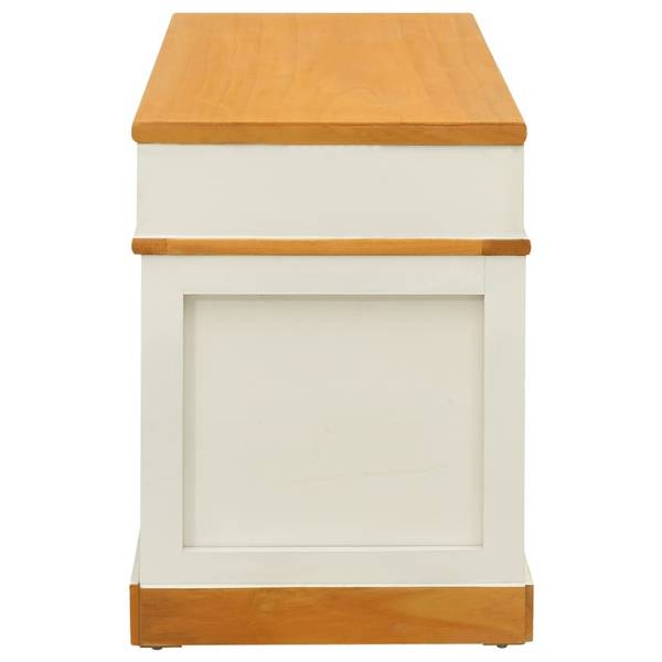 Sitzbank D3129 Weiß - Massivholz - 35 x 45 x 100 cm
